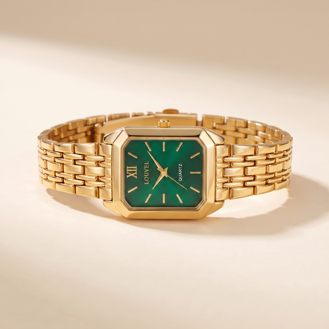 The Colette Emerald — green dial, front packshot