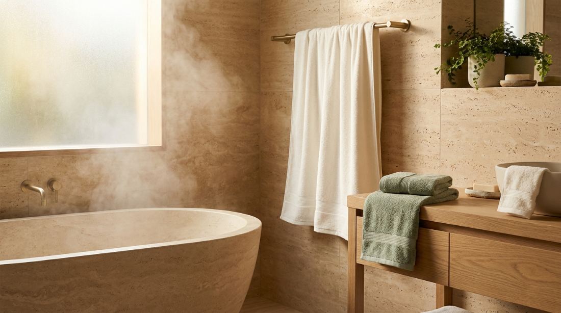 HOMIRA towels in use